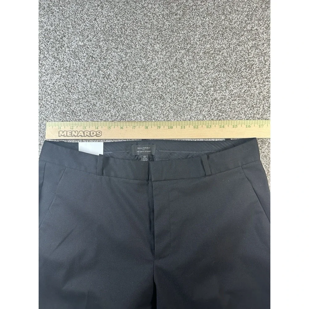 Banana Republic Ryan Fit Black Wool Blend Ankle Pants Womens 12‎ NWT Preppy